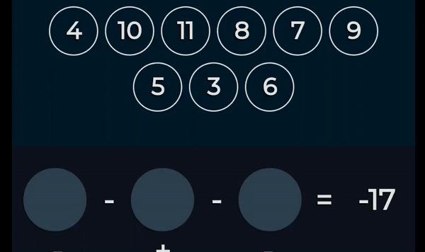 Demonstrating number placement by dragging or selecting